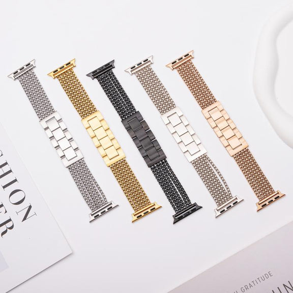 For Apple Watch 46mm / 49mm / 45mm / 44mm 6-Chain Stainless Steel Watch Band(Silver)