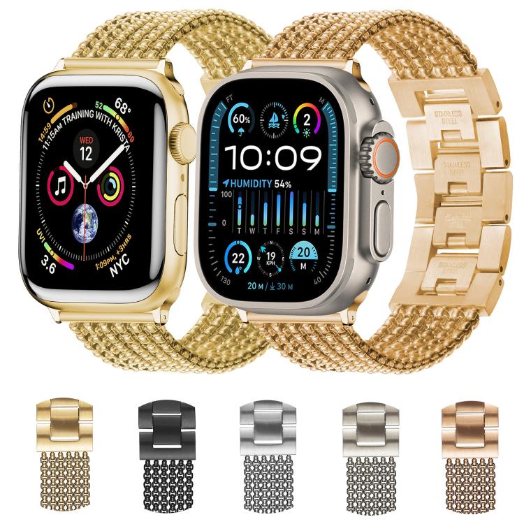 For Apple Watch 42mm / 41mm / 40mm / 38mm 6-Chain Stainless Steel Watch Band(Silver)