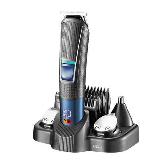 VGR V-108 10-in-1 Digital Display Electric Hair Clipper Men Care Kit(Black) - Hair Trimmer by VGR | Online Shopping South Africa | PMC Jewellery | Buy Now Pay Later Mobicred