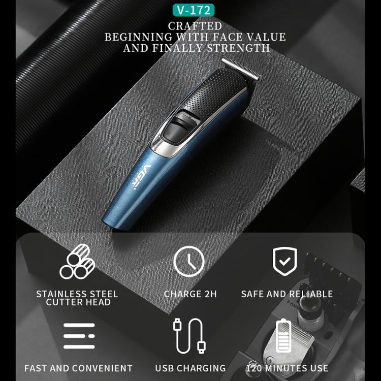 VGR V-172 10W Multifunctional USB Electric Hair Clipper(Blue)