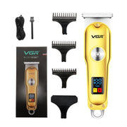 VGR V-290 Portable Mini USB Electric Hair Clipper with Digital Display(Gold)