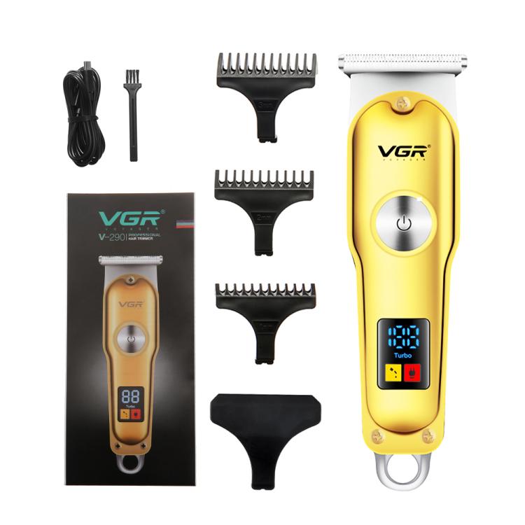 VGR V-290 Portable Mini USB Electric Hair Clipper with Digital Display(Gold)