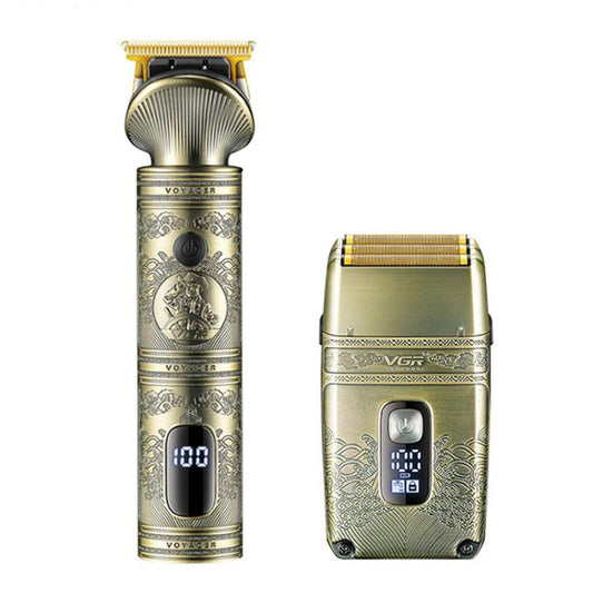 VGR V-649 USB Digital Display Electric Hair Clipper & Shaver Set(Gold) - free shipping - PMC Jewellery - Order now!