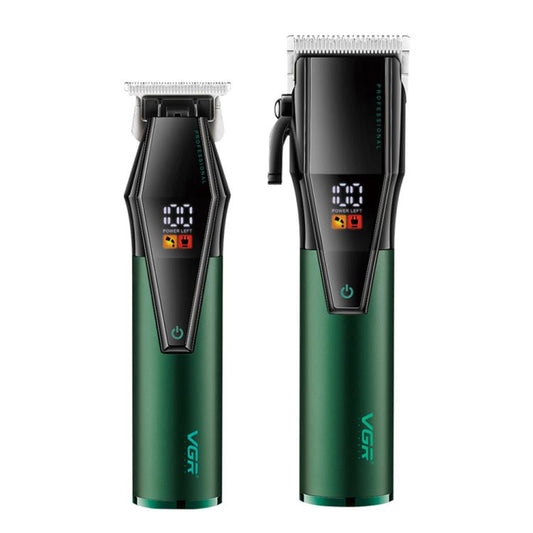 VGR V-677 LED Digital Display Electric Hair Clipper & Trimmer Set(Green) - free shipping - PMC Jewellery - Order now!