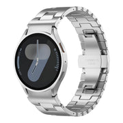 For Samsung Galaxy Watch  7 / 6 / 5 / 4 Quick Release Button H Shaped Stainless Steel Watch Band(Silver)