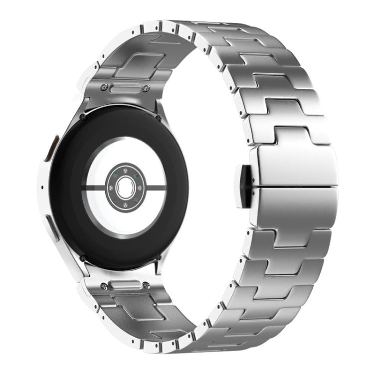 For Samsung Galaxy Watch  7 / 6 / 5 / 4 Quick Release Button H Shaped Stainless Steel Watch Band(Silver)