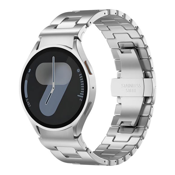 For Samsung Galaxy Watch  7 / 6 / 5 / 4 Quick Release Button H Shaped Stainless Steel Watch Band(Silver)