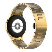 For Samsung Galaxy Watch  7 / 6 / 5 / 4 Quick Release Button H Shaped Stainless Steel Watch Band(Gold)