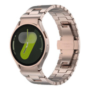 For Samsung Galaxy Watch  7 / 6 / 5 / 4 Quick Release Button H Shaped Stainless Steel Watch Band(Rose Gold)