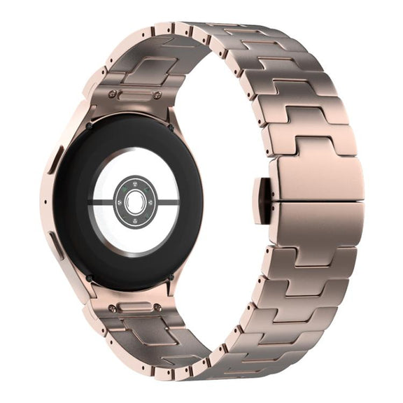 For Samsung Galaxy Watch  7 / 6 / 5 / 4 Quick Release Button H Shaped Stainless Steel Watch Band(Rose Gold)