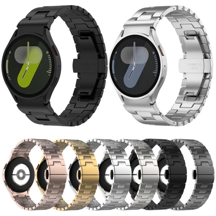 For Samsung Galaxy Watch  7 / 6 / 5 / 4 Quick Release Button H Shaped Stainless Steel Watch Band(Gold) - free shipping - PMC TechLife - Order now!