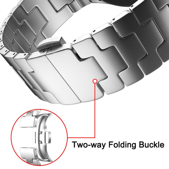 For Samsung Galaxy Watch  7 / 6 / 5 / 4 Quick Release Button H Shaped Stainless Steel Watch Band(Gold)
