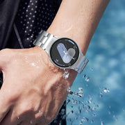 For Samsung Galaxy Watch  7 / 6 / 5 / 4 Quick Release Button H Shaped Stainless Steel Watch Band(Silver)