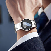 For Samsung Galaxy Watch  7 / 6 / 5 / 4 Quick Release Button H Shaped Stainless Steel Watch Band(Silver)