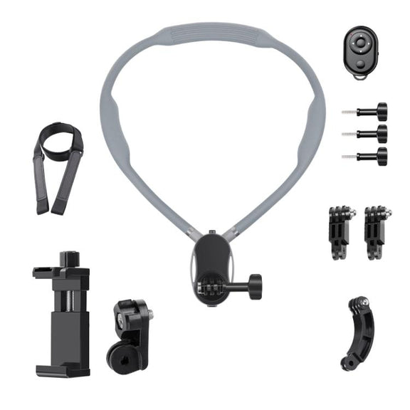 Magnetic Neck Mount Anti-shake Bracket, Type:11 in 1 Phone Clamp with Remote