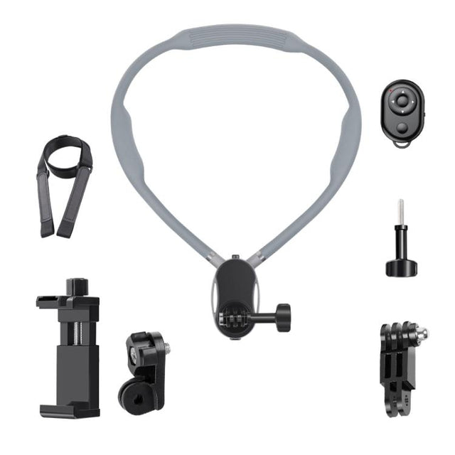 Magnetic Neck Mount Anti-shake Bracket, Type:7 in 1 Phone Clamp with Remote