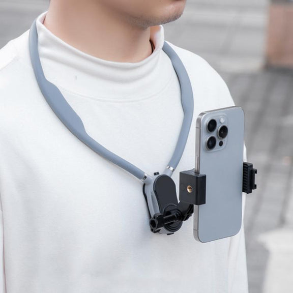 Magnetic Neck Mount Anti-shake Bracket, Type:7 in 1 Phone Clamp with Remote