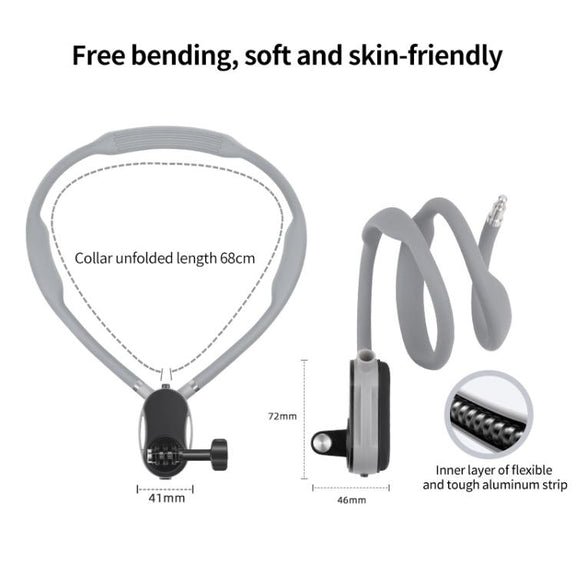 Magnetic Neck Mount Anti-shake Bracket, Type:11 in 1 Phone Clamp with Remote