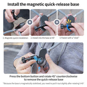 Magnetic Neck Mount Anti-shake Bracket, Type:7 in 1 Phone Clamp with Remote