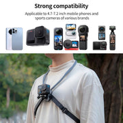 Magnetic Neck Mount Anti-shake Bracket, Type:7 in 1 Phone Clamp with Remote