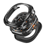 For Samsung Galaxy Watch Ultra 47mm Aluminum Alloy Metal PC Watch Protective Case(Black White)