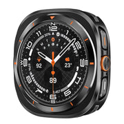 For Samsung Galaxy Watch Ultra 47mm Aluminum Alloy Metal PC Watch Protective Case(Black Orange)