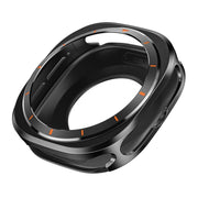 For Samsung Galaxy Watch Ultra 47mm Aluminum Alloy Metal PC Watch Protective Case(Black Orange)