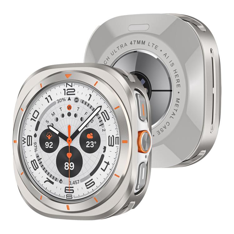 For Samsung Galaxy Watch Ultra 47mm / Ultra 2025 Aluminum Alloy Metal PC Watch Protective Cover(Titanium Orange)