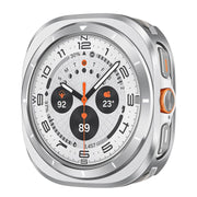 For Samsung Galaxy Watch Ultra 47mm Aluminum Alloy Metal PC Watch Protective Case(Silver Orange)