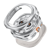 For Samsung Galaxy Watch Ultra 47mm Aluminum Alloy Metal PC Watch Protective Case(Silver Orange)
