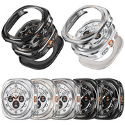 For Samsung Galaxy Watch Ultra 47mm Aluminum Alloy Metal PC Watch Protective Case(Silver Orange)