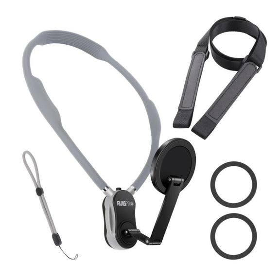 RUIGPRO Magnetic Neck Mount Anti-shake Phone Bracket(Grey)
