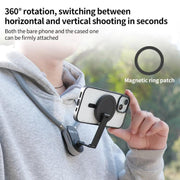 RUIGPRO Magnetic Neck Mount Anti-shake Phone Bracket(Grey)