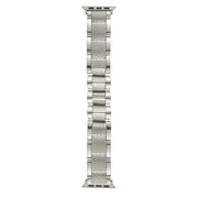 For Apple Watch 46mm / 49mm / 45mm / 44mm Wave Thread 3-bead Stainless Steel Watch Band(Starlight)