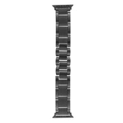 For Apple Watch 42mm / 41mm / 40mm / 38mm Wave Thread 3-bead Stainless Steel Watch Band(Black)