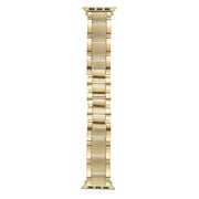 For Apple Watch 42mm / 41mm / 40mm / 38mm Wave Thread 3-bead Stainless Steel Watch Band(Gold)