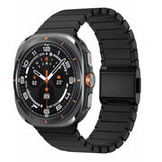 For Samsung Galaxy Watch Ultra 47mm Bamboo Norman Buckle Stainless Steel Watch Band(Black)