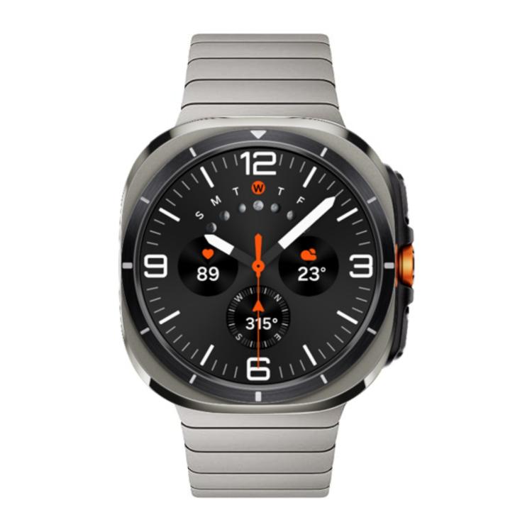 For Samsung Galaxy Watch Ultra 47mm Bamboo Norman Buckle Stainless Steel Watch Band(Titanium Color)