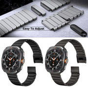For Samsung Galaxy Watch Ultra 47mm Bamboo Norman Buckle Stainless Steel Watch Band(Titanium Color)