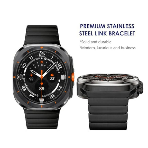 For Samsung Galaxy Watch Ultra 47mm Bamboo Norman Buckle Titanium Alloy Watch Band(Black)