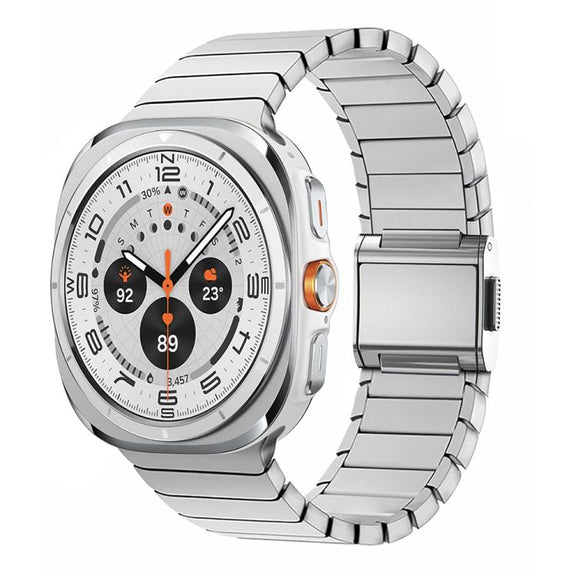For Samsung Galaxy Watch Ultra 47mm Bamboo Norman Buckle Titanium Alloy Watch Band(Silver)