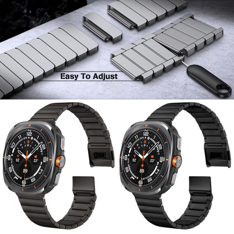 For Samsung Galaxy Watch Ultra 47mm Bamboo Norman Buckle Titanium Alloy Watch Band(Silver)