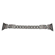 For Apple Watch 46mm / 49mm / 45mm / 44mm Colored Diamond Cat Stainless Steel Watch Band(Black)