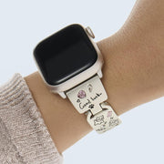 For Apple Watch 42mm / 41mm / 40mm / 38mm Colored Diamond Cat Stainless Steel Watch Band(Starlight)