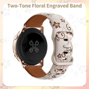 20mm Two Color Bauhinia Embossed Silicone Watch Band(Starlight Brown)