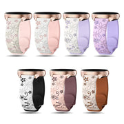 20mm Two Color Bauhinia Embossed Silicone Watch Band(Lavender+Violet)