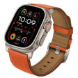 For Apple Watch 46mm / 49mm / 45mm / 44mm Titanium Buckle Nappa Genuine Leather Watch Band(Orange) - Watch Bands by PMC TechLife | Online Shopping South Africa | PMC TechLife | Buy Now Pay Later Mobicred