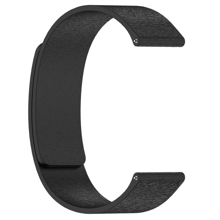 22mm Cloud Wood Grain Silicone Magnetic Watch Band(Black)