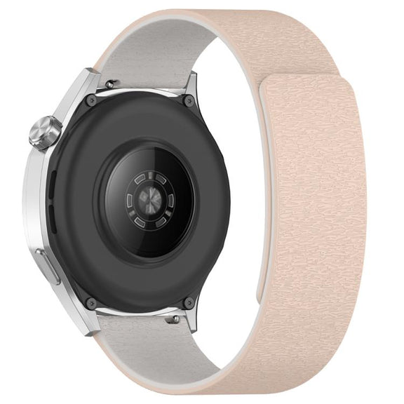 22mm Cloud Wood Grain Silicone Magnetic Watch Band(Milk Tea Rock White)