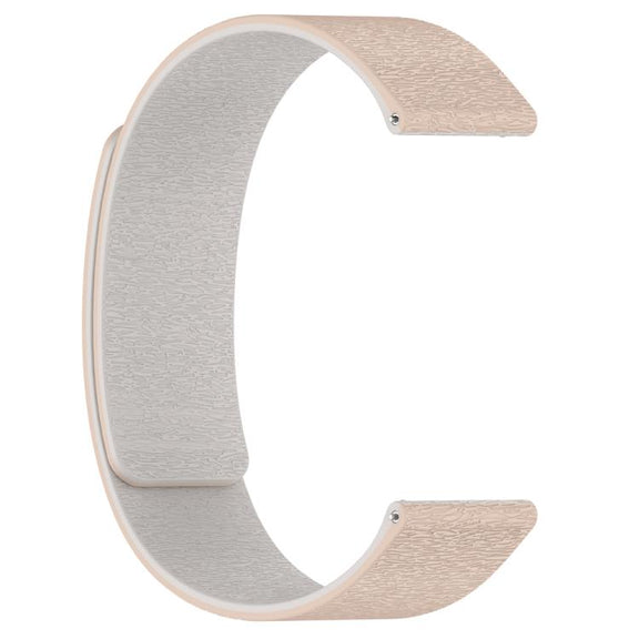 22mm Cloud Wood Grain Silicone Magnetic Watch Band(Milk Tea Rock White)